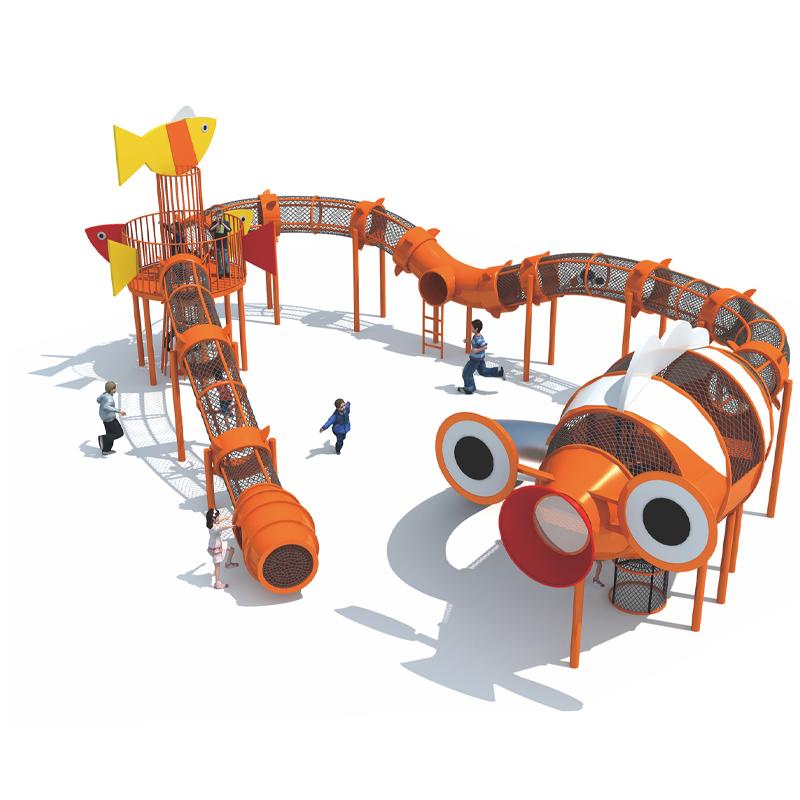 Outdoor recreational equipment in the community park 