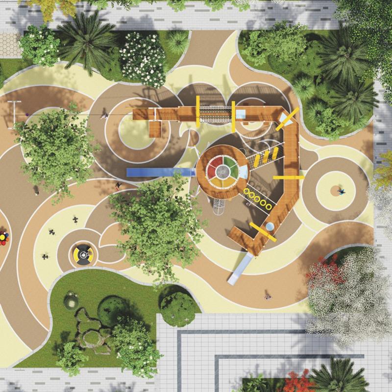 Customized outdoor playground equipment for the community park 