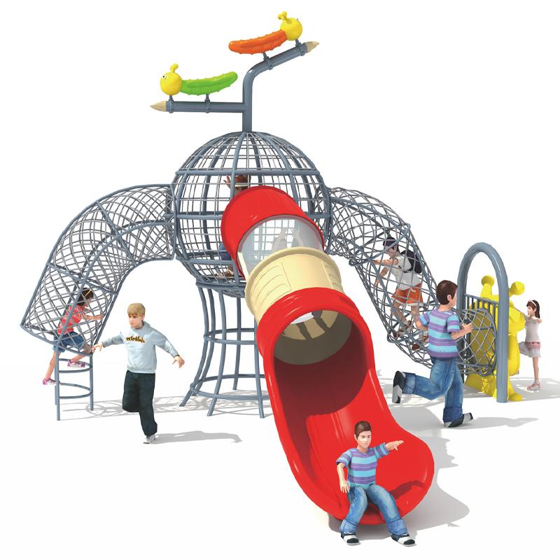 Kindergarten outdoor climbing net slide combination