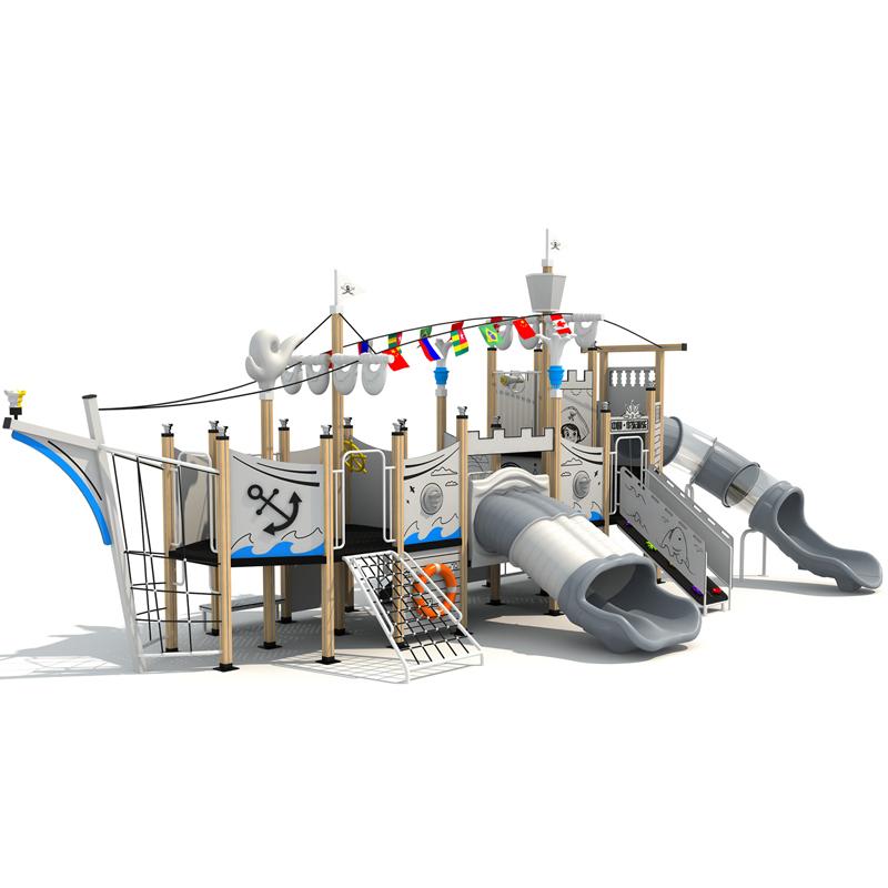 Customized park pirate ship slides