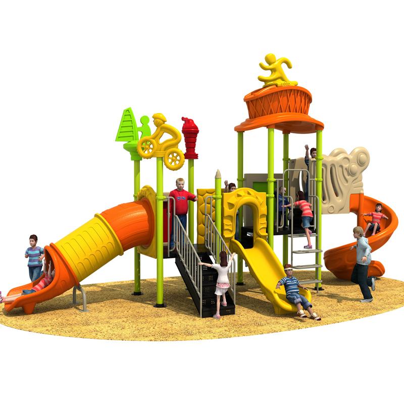 Children's combination slide, an outdoor playground facility in the park
