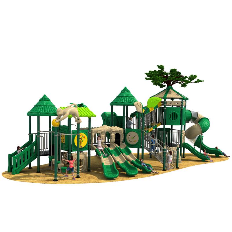 Forest-themed outdoor combination slide