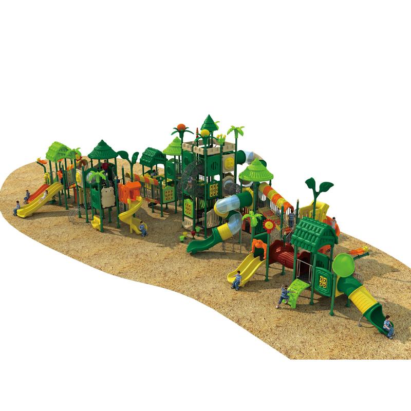 Large combination slides for outdoor recreational equipment