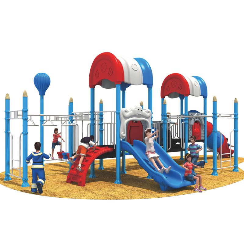 Outdoor engineering plastic combination slide in the park