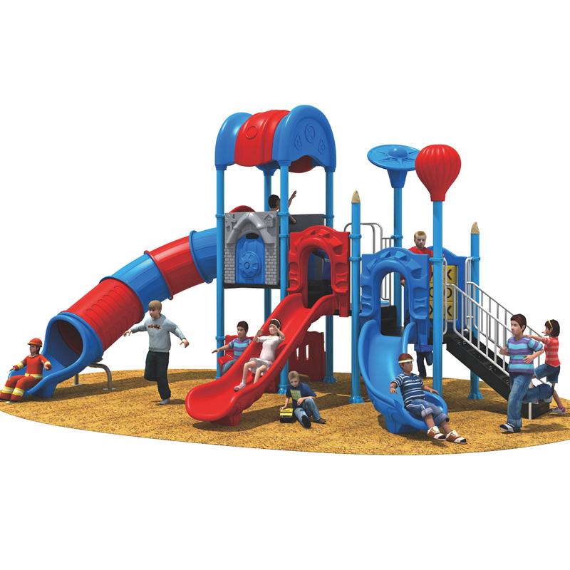 Outdoor children's slide in kindergarten