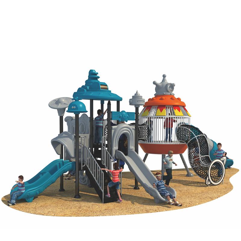 A large outdoor slide in the park