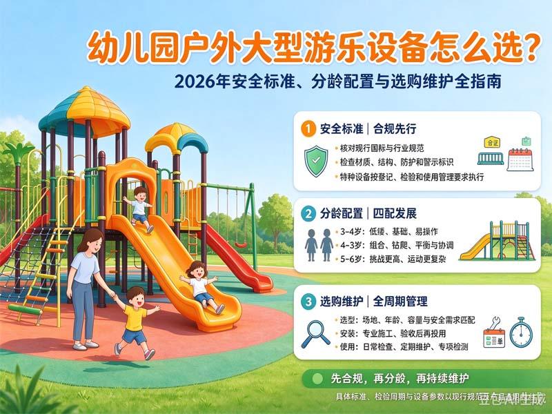 幼儿园户外大型游乐设备怎么选？2026年安全标准、分龄配置与选购维护全指南